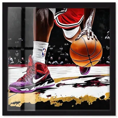 Art Remedy Fired Up At The Court Shadowbox Print Sneaker Wall Art By  In Black