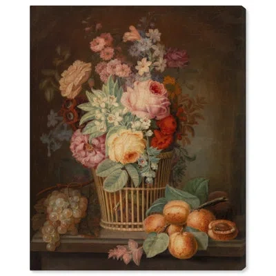 Art Remedy Flower Piece In Basket Canvas Vintage Farmhouse Wall Art By  In Wrapped Canvas