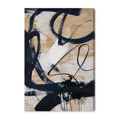Art Remedy "flowing" Giclee Abstract Canvas Art In Black