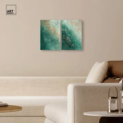 Art Remedy Fluid Dynamics Set Canvas Set Of 2 Elegant Abstract Sets By  In Wrapped Canvas