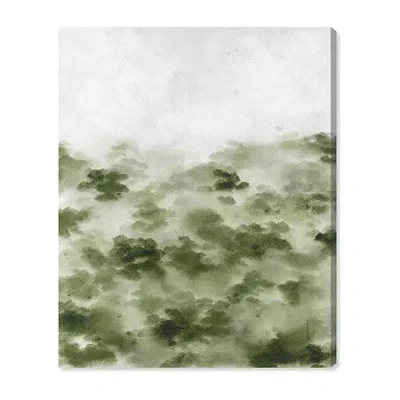 Art Remedy "foggy Rainforest" Giclee Nature And Landscape Canvas Art In Green