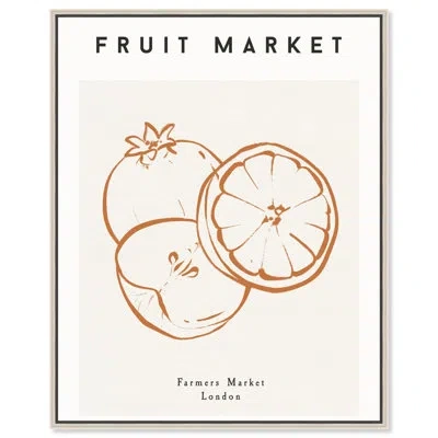 Art Remedy Fruit Market Canvas Boho Minimalist Kitchen Art By  In Black Framed
