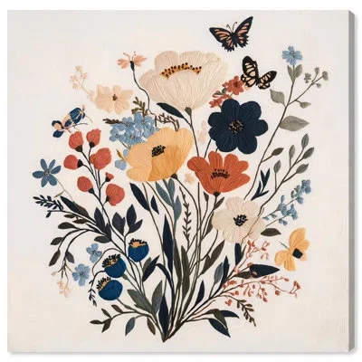 Art Remedy Garden Of Threads I Canvas Floral Wall Decor By  In Frameless Painting,wrapped Canvas