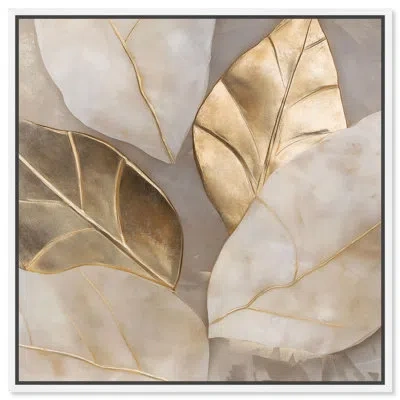 Art Remedy Golden Cascades Canvas Elegant Nature Art By  In Frameless Painting,wrapped Canvas