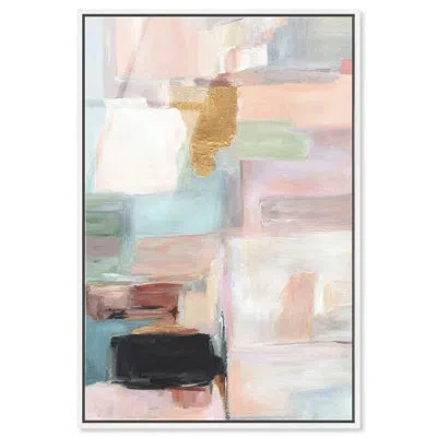 Art Remedy Golden Fragment - Ira Colmeva Framed Acrylic Abstract Oversized Print By , White Frame, 44 In Multi