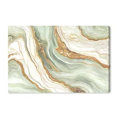 Art Remedy "green And Gold" Giclee Abstract Canvas Art