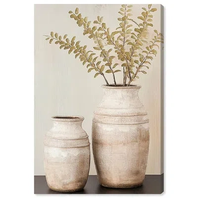 Art Remedy Green Oasis Pot I Canvas Farmhouse Floral Art By  In Wrapped Canvas