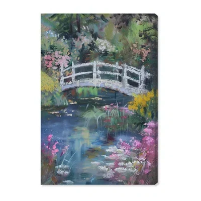 Art Remedy "hidden Garden" Giclee Floral And Botanical Canvas Art In Blue
