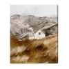 Art Remedy "house In The Mountains" Giclee Nature And Landscape Canvas Art In Brown