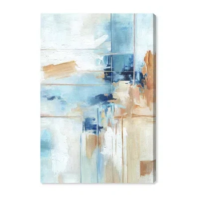 Art Remedy "house Of Lines I" Giclee Abstract Canvas Art In Blue