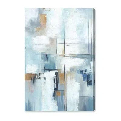 Art Remedy "house Of Lines Ii " Giclee Abstract Canvas Art In Blue