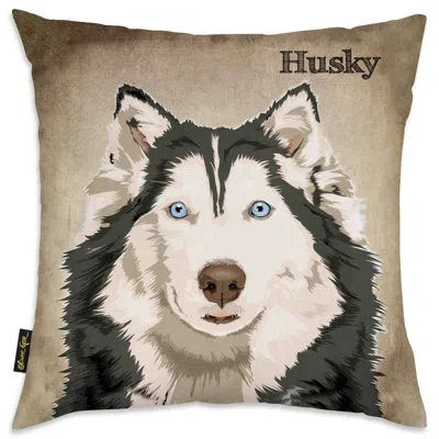 Art Remedy Husky Throw Pillow