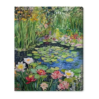 Art Remedy "impressionist Pond" Giclee Nature And Landscape Canvas Art In Green