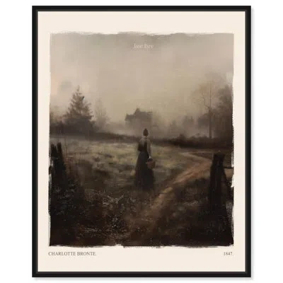 Art Remedy Jane Eyre Canvas By  In Black,floater Frame