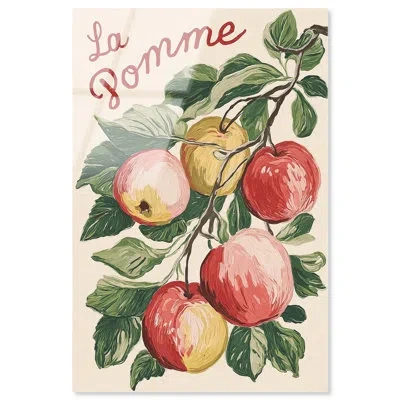 Art Remedy La Pomme Kitchen Decor Acrylic Print By  In Pink