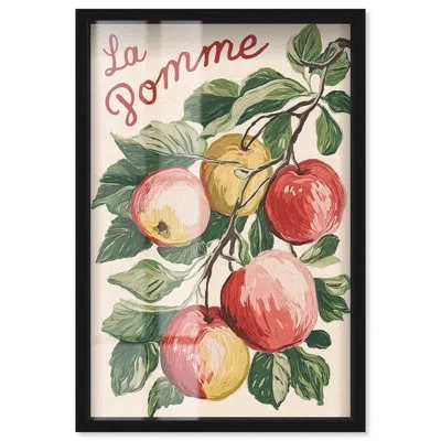 Art Remedy La Pomme Kitchen Decor Shadowbox Print By  In Black