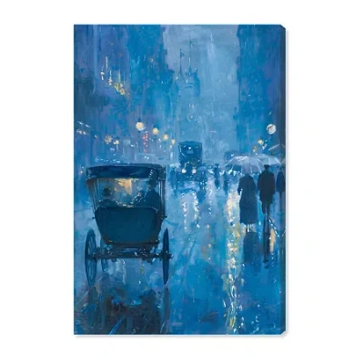 Art Remedy "london Nights" Giclee Transportation Canvas Art In Blue