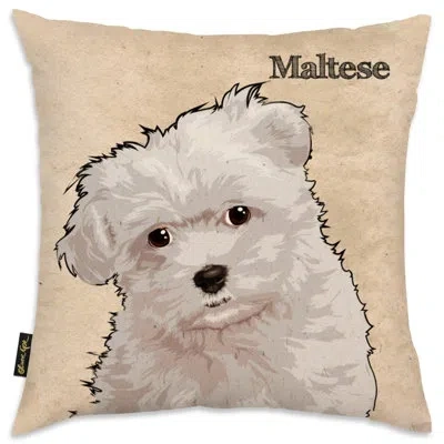 Art Remedy Maltese Throw Pillow