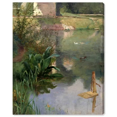 Art Remedy Margin Of A Moat Canvas Vintage Classic Landscape Art By  In Wrapped Canvas