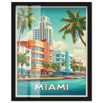 Art Remedy Miami Deco I Shadowbox Print Retro Summer Decor By  In Black