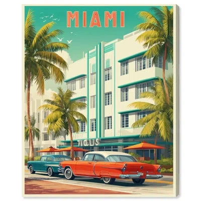 Art Remedy Miami Deco Ii Canvas Print Retro Summer Decor By  In Gallery Wrapped