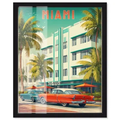 Art Remedy Miami Deco Ii Shadowbox Print Retro Summer Decor By  In Black
