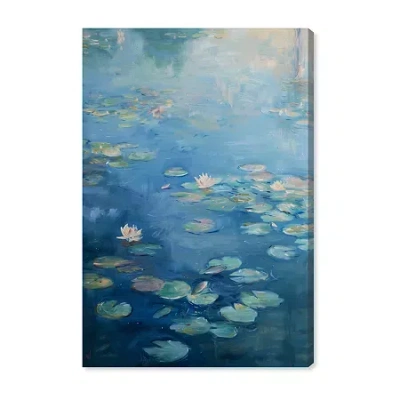 Art Remedy "morning Dew Panoramic" Giclee Classic And Figurative Canvas Art In Blue