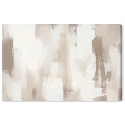 Art Remedy Neutral Abstracts Canvas Winter Mist Ii In Does Not Apply,wrapped Canvas