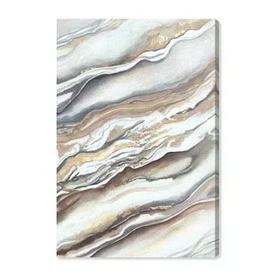 Art Remedy "neutral Lines I" Giclee Abstract Canvas Art In Gray
