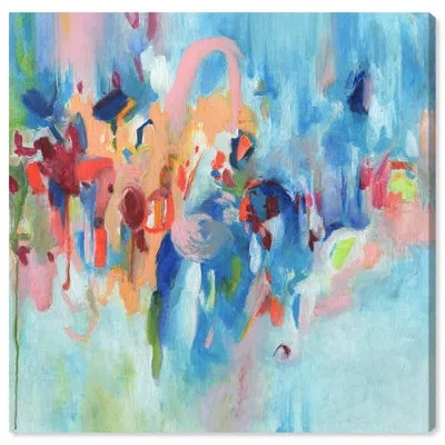 Art Remedy New Sky Framed Blue Abstract 1 Piece Canvas Wall Art 57079 In Wrapped Canvas