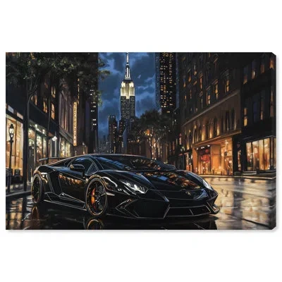 Art Remedy Night Sightings In Nyc Canvas Print Car Art By  In Gallery Wrapped