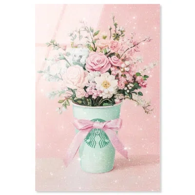 Art Remedy Pastel Floral Coffee Cup Acrylic Print Glam Art Prints By  In Pink