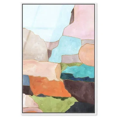 Art Remedy Pastel Journey Ii - Ira Colmeva Framed Acrylic Abstract Oversized Print By , White Frame,  In Multi