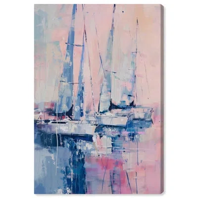Art Remedy Pastel Sea Breeze Framed Sailing 1 Piece Canvas Wall Art 57710 In Wrapped Canvas