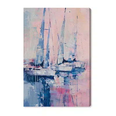 Art Remedy "pastel Sea Breeze" Giclee Nautical And Coastal Canvas Art In Blue