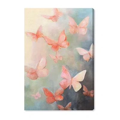 Art Remedy "peaceful Butterflies" Giclee Animals Canvas Art In Orange