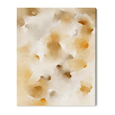 Art Remedy "pearls And Amber" Giclee Abstract Canvas Art In White