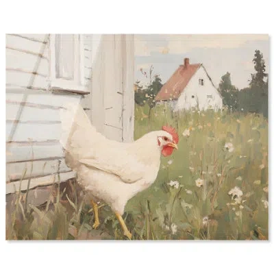 Art Remedy Pecking By The Barn Acrylic Print Farmhouse Art By  In Black