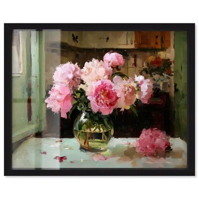 Art Remedy Peonies In Sunlight I Kitchen Art Shadowbox Print By  In Black