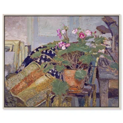Art Remedy Pot Of Flowers Canvas Vintage Farmhouse Wall Art By  In Silver Framed
