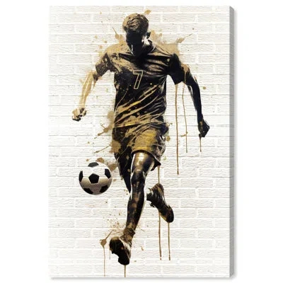 Art Remedy Pro Soccer Splatter White Canvas Sports Art Prints By  In Wrapped Canvas