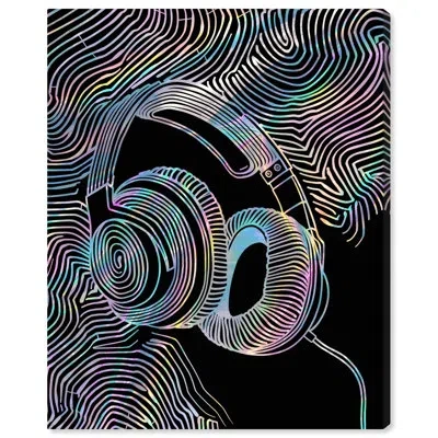 Art Remedy Psychedelic Headphones Canvas Modern Urban Prints By  In Wrapped Canvas
