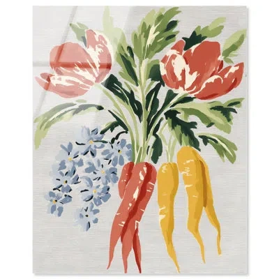 Art Remedy Rabbit's Bouquet I Kitchen Art Acrylic Print By  In Pink