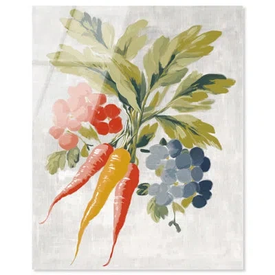 Art Remedy Rabbit's Bouquet Ii Kitchen Art Acrylic Print By  In Red
