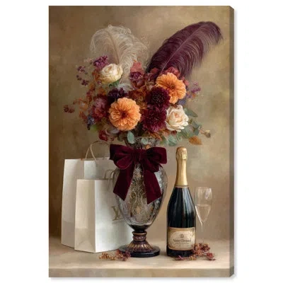 Art Remedy Red Floral Feathers Kitchen Decor Canvas Print By  In Gallery Wrapped