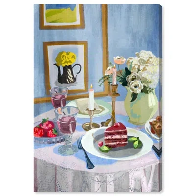 Art Remedy Rose Wine For Two Canvas Modern Kitchen Print By  In Wrapped Canvas