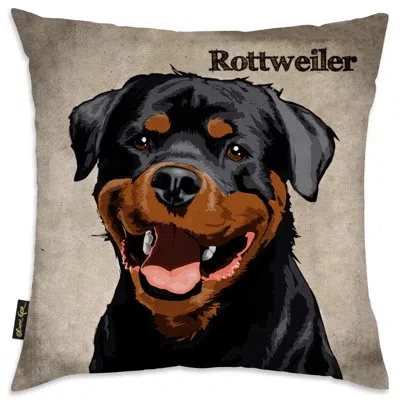 Art Remedy Rottweiler Throw Pillow