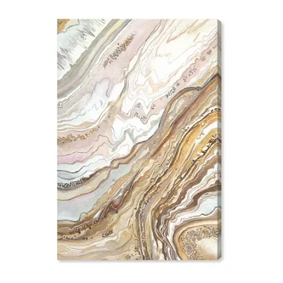 Art Remedy "royal Gold Geode" Giclee Abstract Canvas Art In Yellow