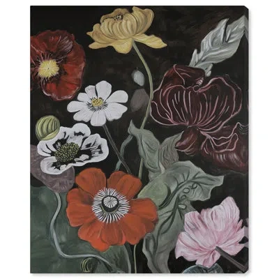 Art Remedy Ruby Revelry Canvas Dark Elegant Florals By  In Gallery Wrapped
