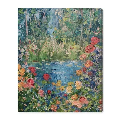 Art Remedy "serene Escape" Giclee Floral And Botanical Canvas Art In Green